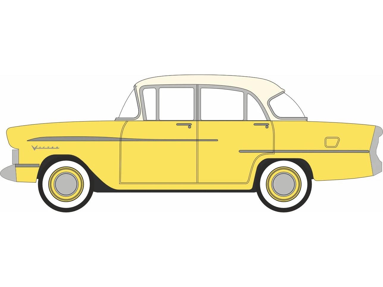 Vauxhall Victor F Series Mk1 Harvest Yellow/Dover White 1:76 Scale Diecast Car – Oxford Diecast-Oxford Diecast-Diecast Model Centre