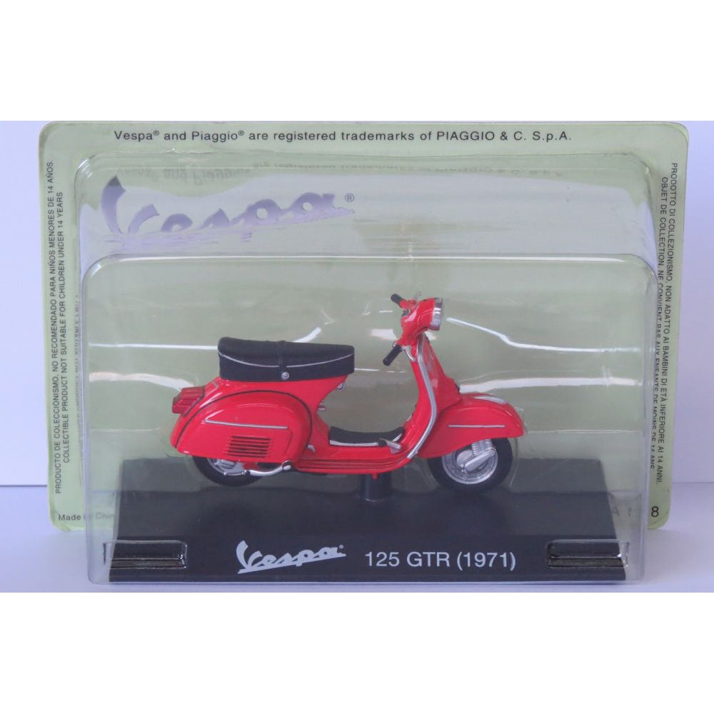 Vespa 125 GTR 1971 red - 1:18 Scale Diecast Model Scooter-Unbranded-Diecast Model Centre