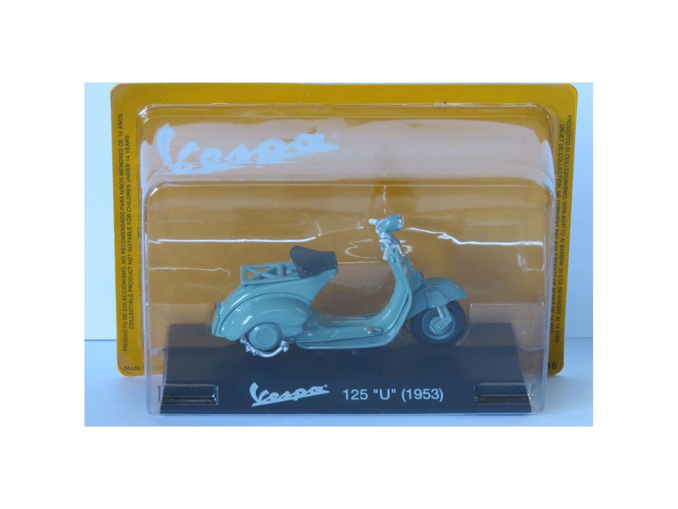 Vespa 125 U 1953 blue - 1:18 Scale Diecast Model Scooter-Unbranded-Diecast Model Centre