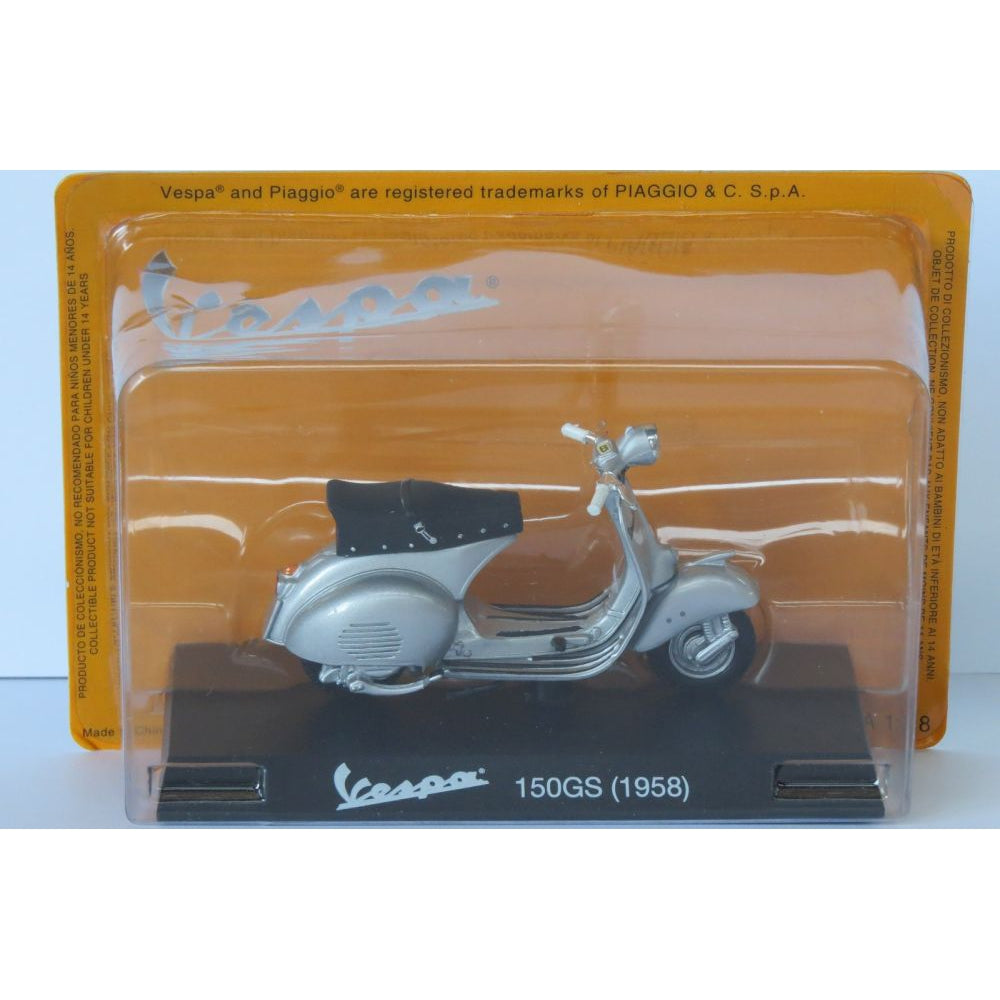 Vespa 150 GS 1958 silver - 1:18 Scale Diecast Model Scooter-Unbranded-Diecast Model Centre
