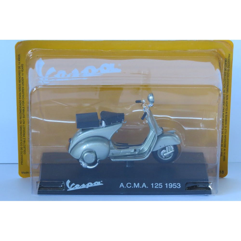 Vespa A.C.M.A. 125 1953 silver - 1:18 Scale Diecast Model Scooter-Unbranded-Diecast Model Centre
