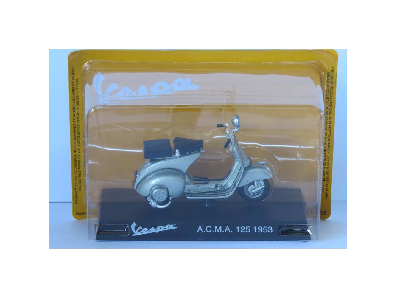 Vespa A.C.M.A. 125 1953 silver - 1:18 Scale Diecast Model Scooter-Unbranded-Diecast Model Centre