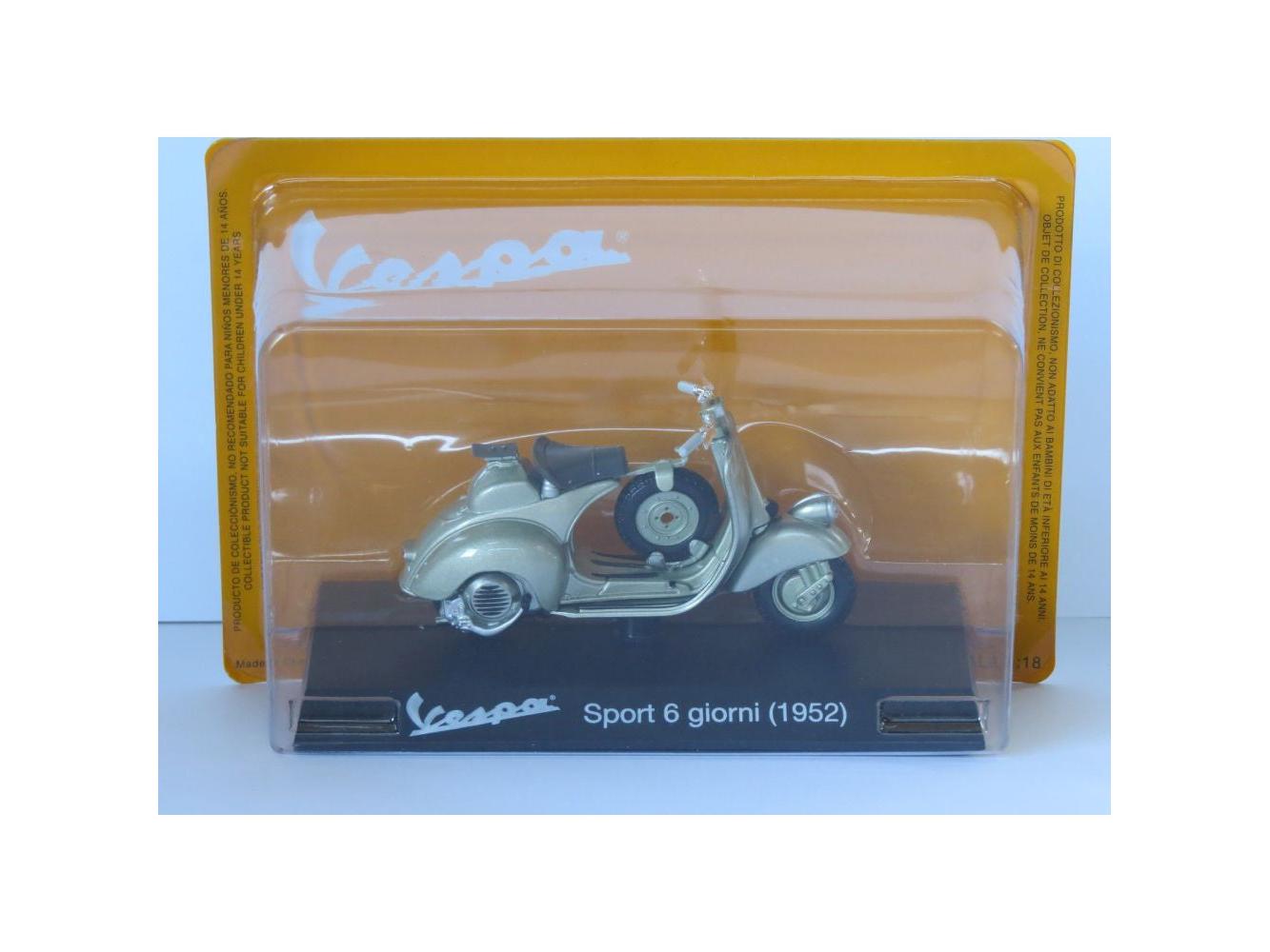 Vespa Sport 6 Giorni 1952 beige - 1:18 Scale Diecast Model Scooter-Unbranded-Diecast Model Centre