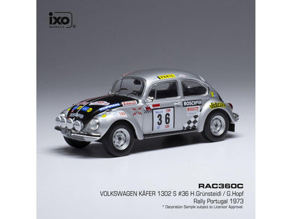 Volkswagen 1302 S Beetle #36 Rally Portugal 1973 H.Grunsteidl/G.Hopf 1:43 Scale IXO Diecast Model Car-IXO-Diecast Model Centre