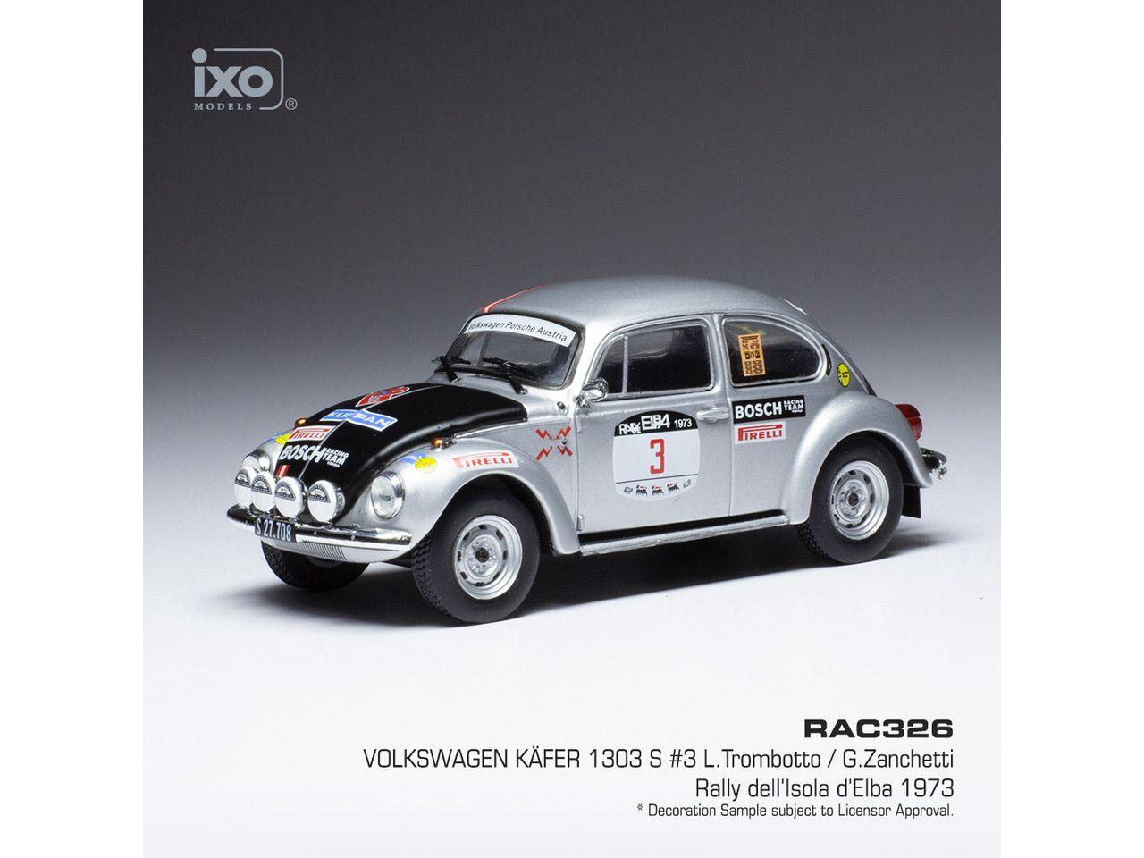 Volkswagen Beetle 1303 S #3 Rallye Elba 1973 L.Trombotto/G.Zanchetti 1:43 Scale IXO Diecast Model Car-IXO-Diecast Model Centre