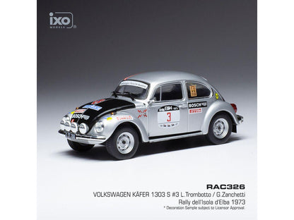 Volkswagen Beetle 1303 S #3 Rallye Elba 1973 L.Trombotto/G.Zanchetti 1:43 Scale IXO Diecast Model Car-IXO-Diecast Model Centre