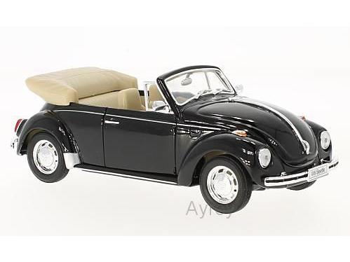 Volkswagen Beetle Cabriolet 1959 Black 1:24 Scale Welly Diecast Model-Welly-Diecast Model Centre