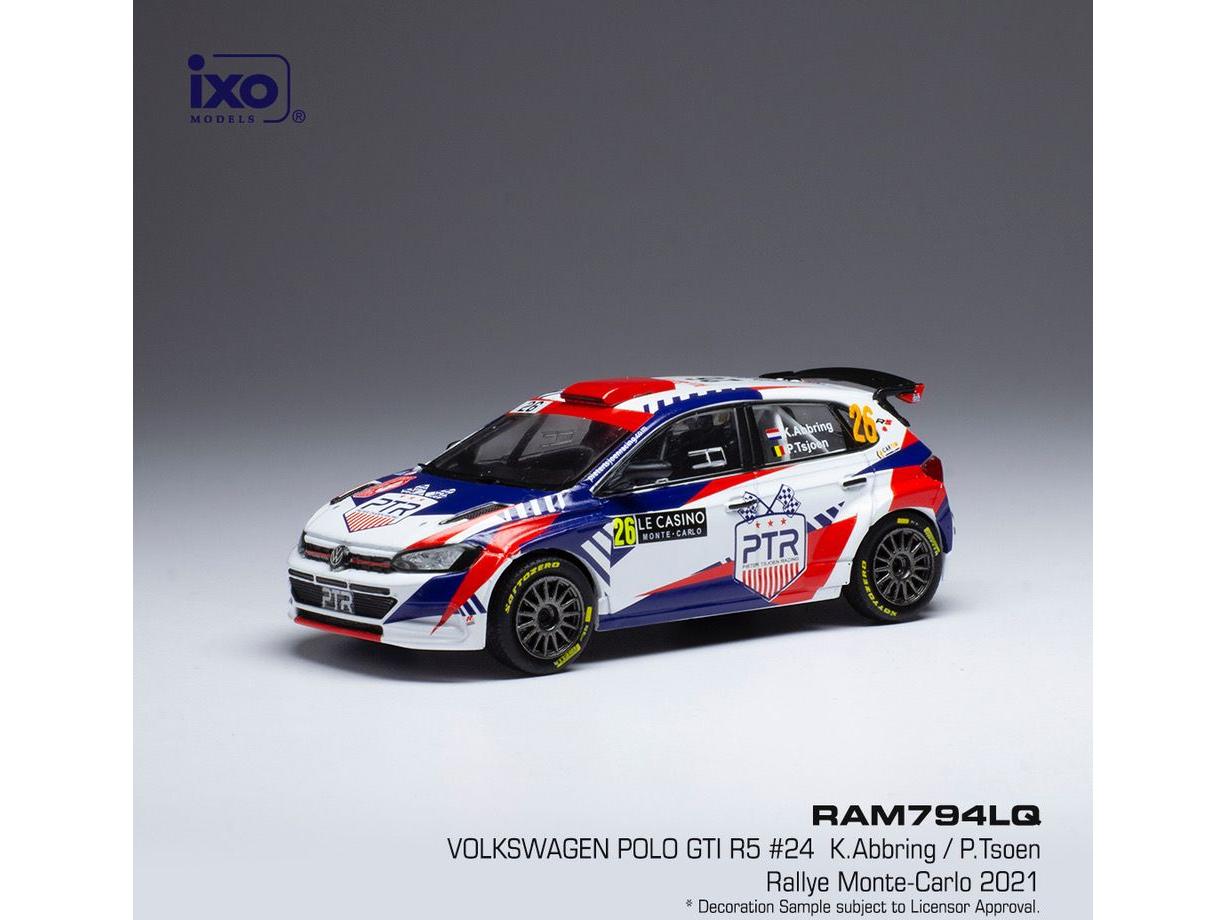 Volkswagen Polo GTi R5 #26 Rally Monte Carlo 2021 K.Abbring/P.Tsjoen 1:43 Scale IXO Diecast Model Car-IXO-Diecast Model Centre