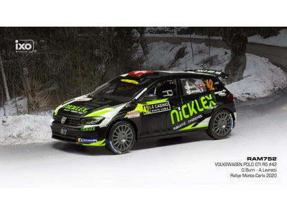 Volkswagen Polo GTi R5 #42 Rallye Monte Carlo 2020 O.Burri/A.Levratti 1:43 Scale IXO Diecast Model Car-IXO-Diecast Model Centre