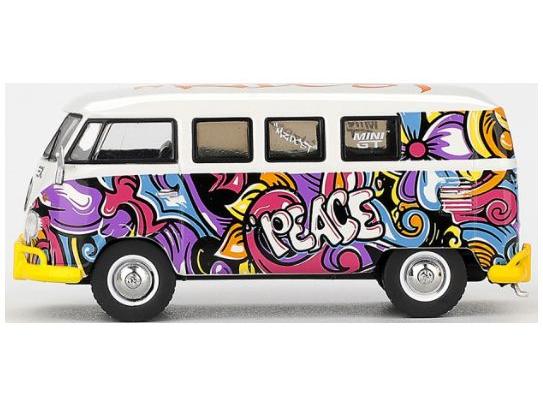 Volkswagen T1 Microbus Mizu Design (LHD) Blister Packaging 1:64 Scale MINI GT Diecast Model Bus-MINI GT-Diecast Model Centre