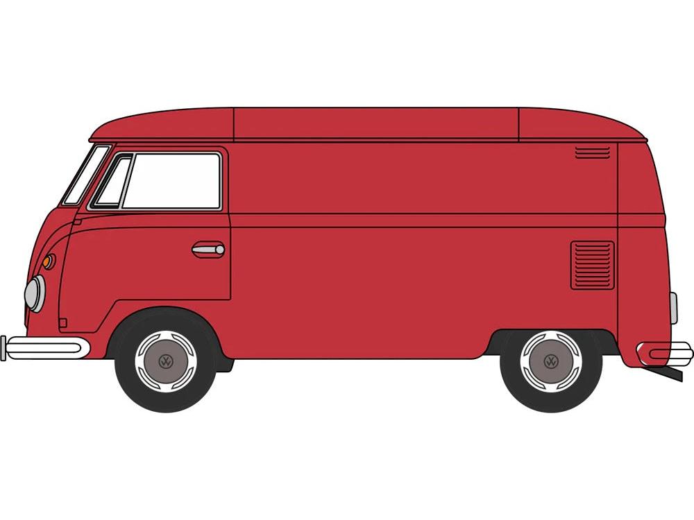 Volkswagen T1 Ruby Red 1:76 Scale Diecast Van – Oxford Diecast-Oxford Diecast-Diecast Model Centre