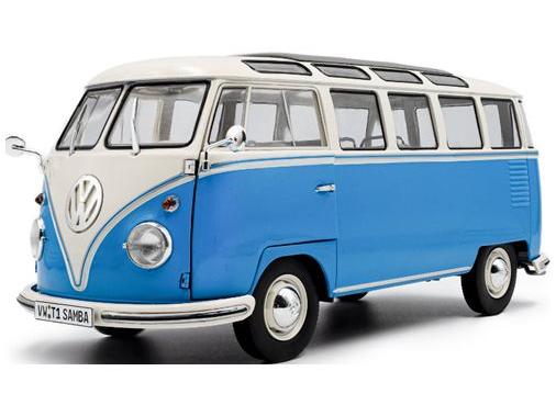 Volkswagen T1 Samba 1962 Blue/White 1:18 Scale Solido Diecast Model-Solido-Diecast Model Centre