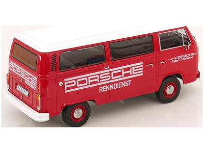 Volkswagen T2b Bus 1972 Red/White Porsche Renndienst 1:18 Scale KK Scale Diecast Model Car-KK Scale-Diecast Model Centre