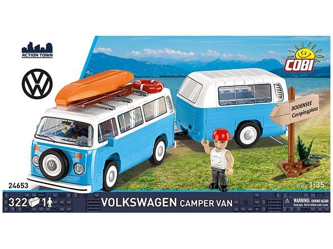 Volkswagen T2b Campingwagen w/1 x Figure (300 pcs) Cobi Brick Build Kit-Cobi-Diecast Model Centre