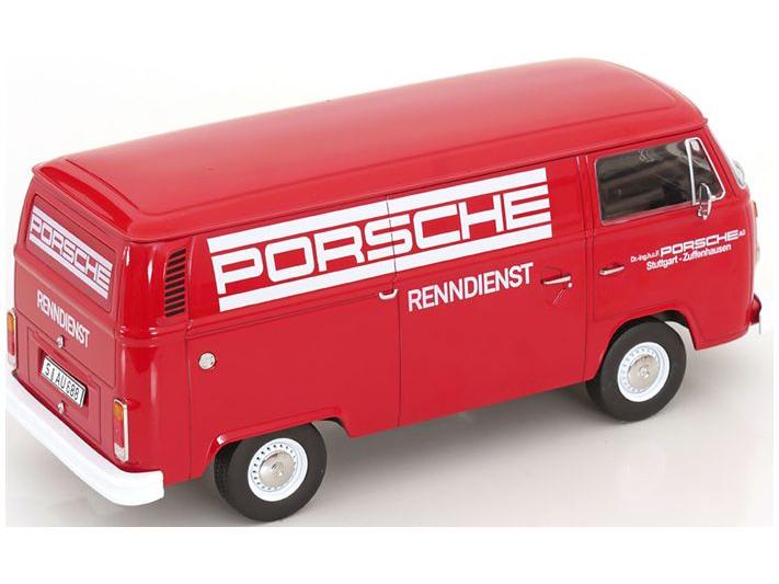 Volkswagen T2b Delivery Van 1972 Porsche Renndienst Red 1:18 Scale KK Scale Diecast Model Car-KK Scale-Diecast Model Centre