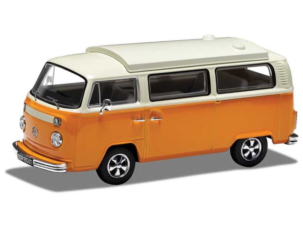 Volkswagen Type 2 Bay Window Devon New Moonraker Marino Yellow Pastel White 1:43 Scale Corgi Vanguards Diecast Model-Corgi-Diecast Model Centre