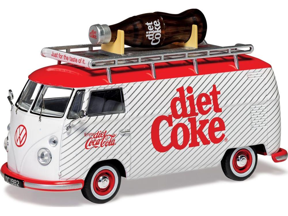 Volkswagen Type 2 (T1) Split Screen Giant Coke Bottle Panel Campervan Diet Coke 1:43 Scale Corgi Diecast Model-Corgi-Diecast Model Centre