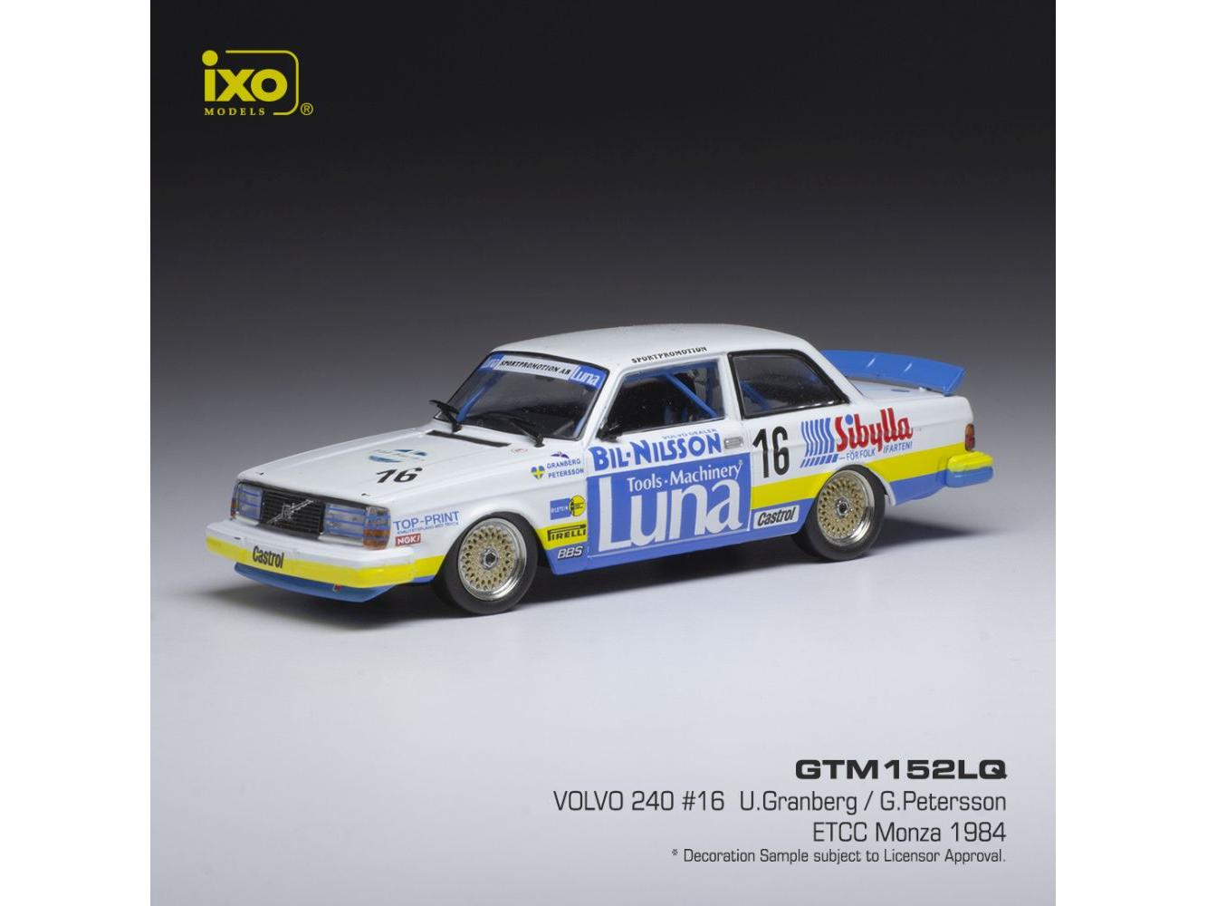Volvo 240 #16 ETCC Monza 1984 U.Granberg/ G.Petersson 1:43 Scale IXO Diecast Model Car-IXO-Diecast Model Centre