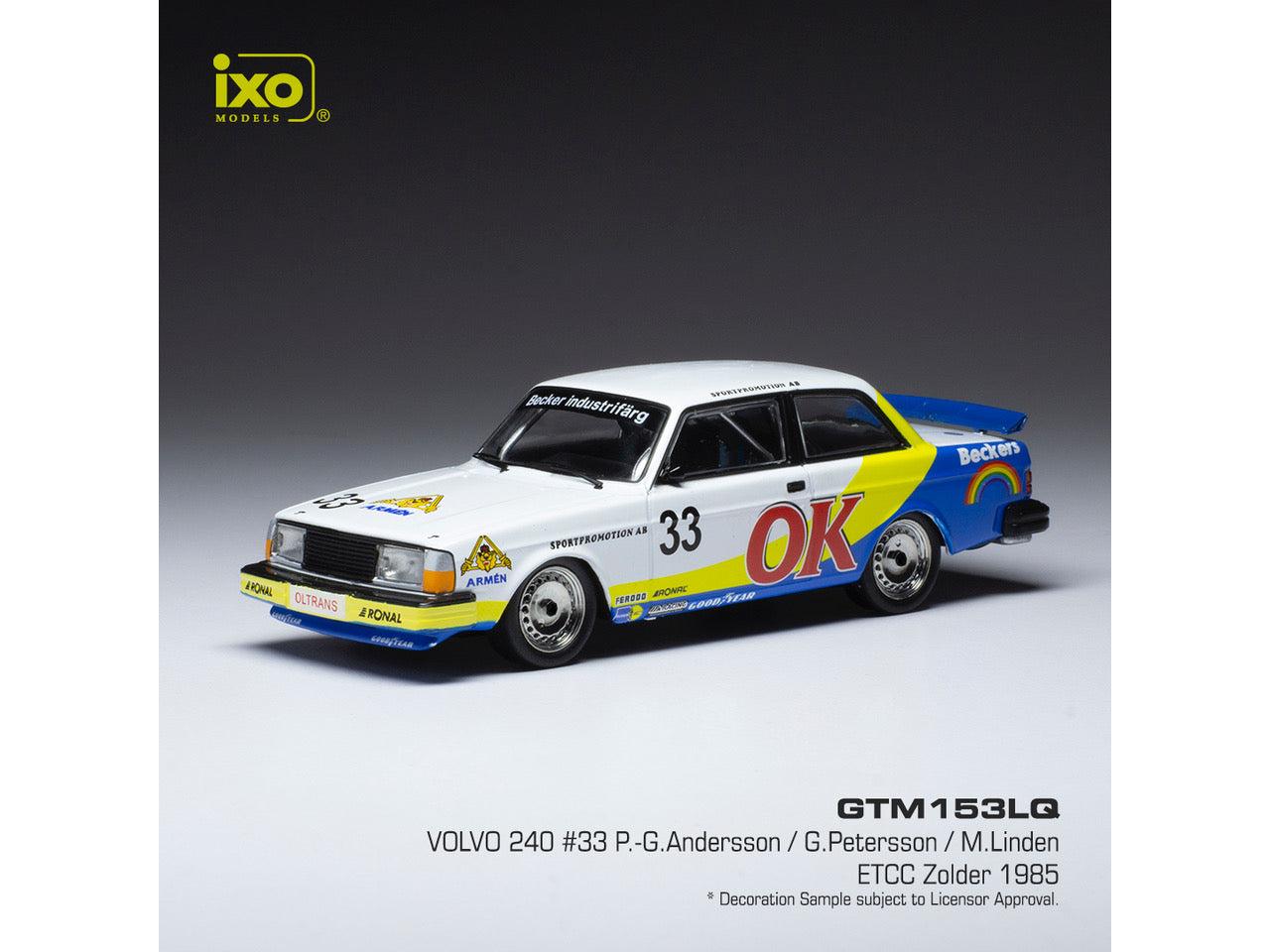 Volvo 240 #33 ETCC Zolder 1985 G.Andersson M.Linden 1:43 Scale IXO Diecast Model Car-IXO-Diecast Model Centre