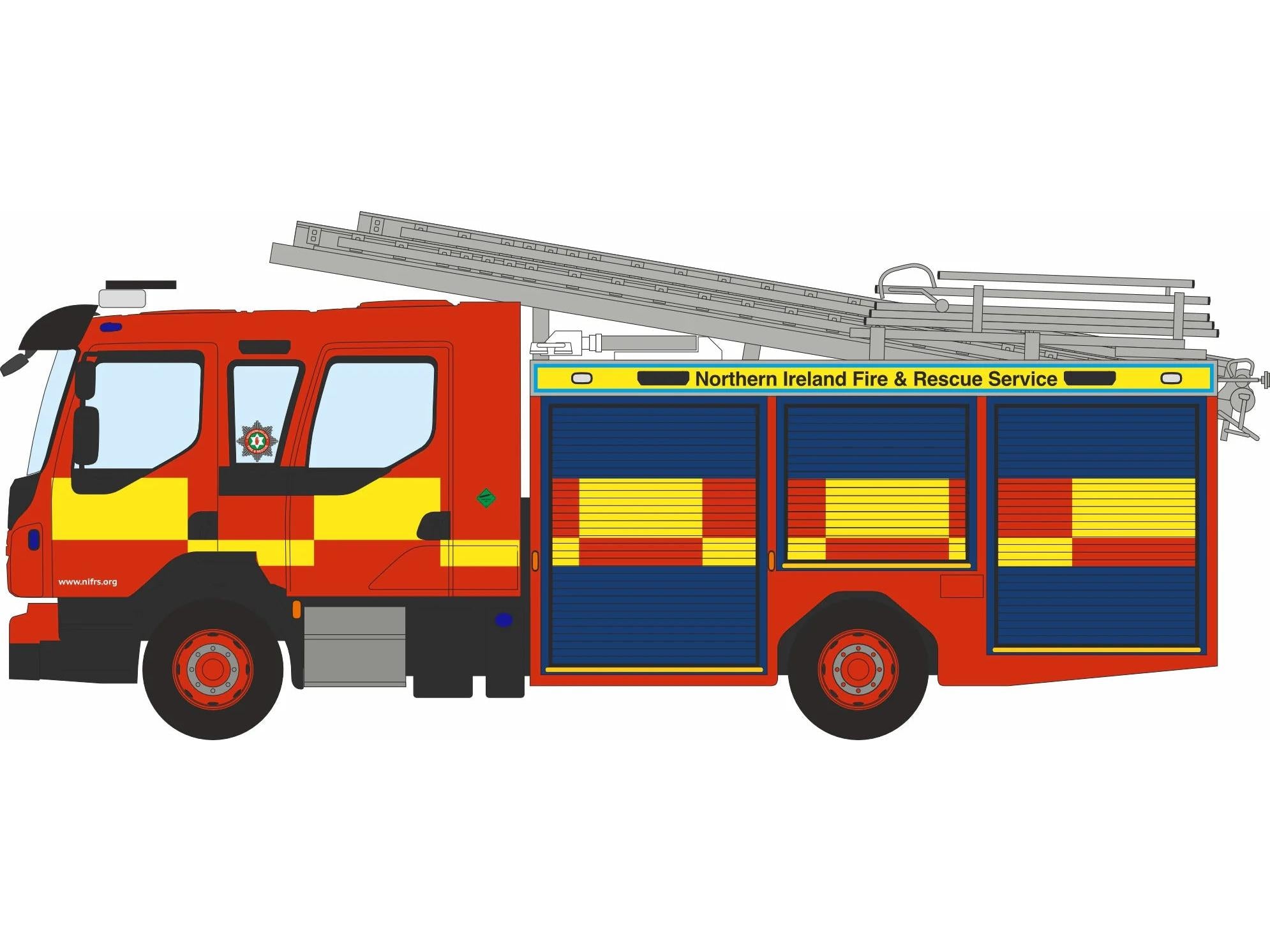 Volvo FL Emergency One Northern Ireland Fire and Rescue Service 1:76 Scale Diecast Fire Engine– Oxford Diecast-Oxford Diecast-Diecast Model Centre
