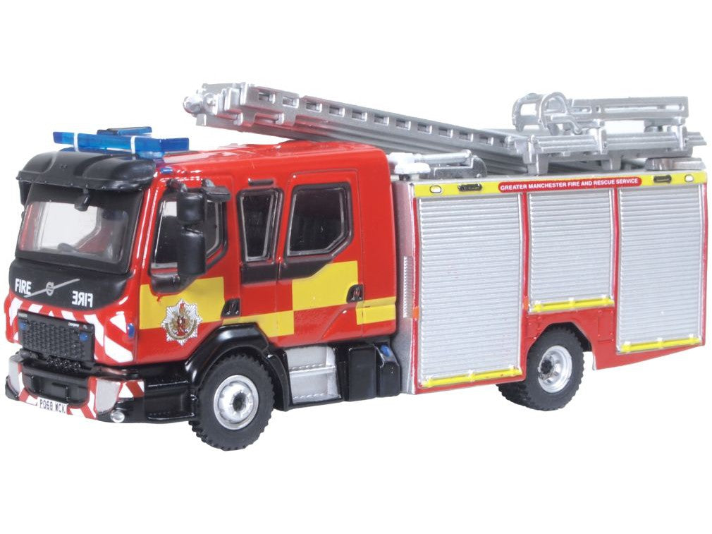 Volvo FL Emergency One Pump Ladder Greater Manchester Fire and Rescue - 1:76 Scale Fire Engine-Oxford Diecast-Diecast Model Centre