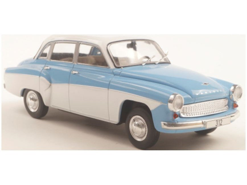 Wartburg 312 1965 light blue/white - 1:24 Scale Model Car-WhiteBox-Diecast Model Centre