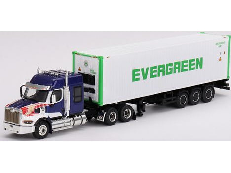 Western Star 49X w/40' Reefer Container Evergreen - 1:64 Scale Model Truck-MINI GT-Diecast Model Centre