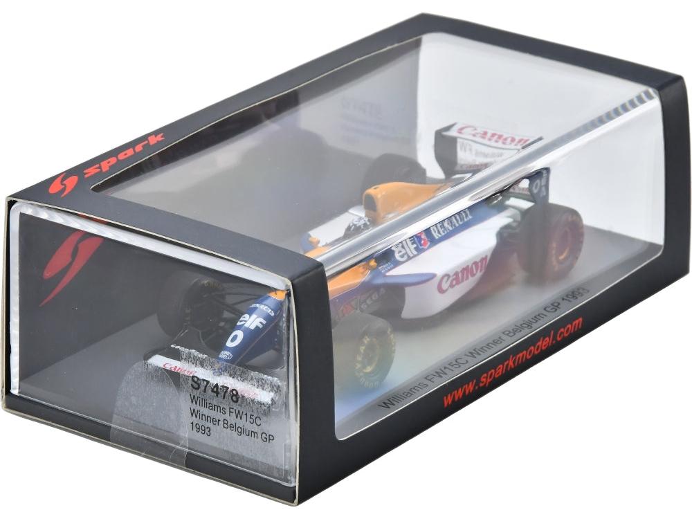 Williams FW15C #0 Winner F1 Belgian GP 1993 Damon Hill 1:43 Scale Resin Car – Spark-Spark-Diecast Model Centre