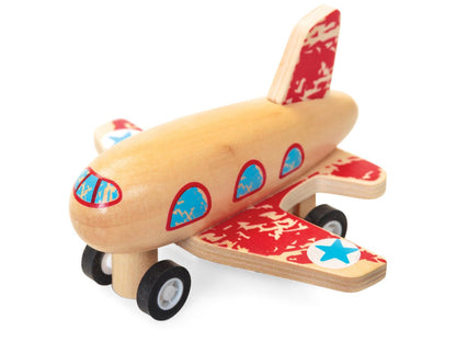 Wooden Pull Back Aeroplane