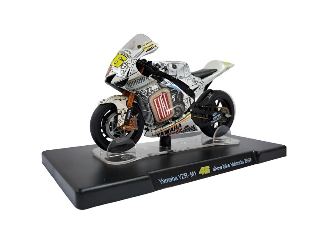 Yamaha YZR-M1 #46 MotoGP Valencia Show Bike 2007 Valentino Rossi - 1:18 Scale Diecast Model Motorcycle-Unbranded-Diecast Model Centre