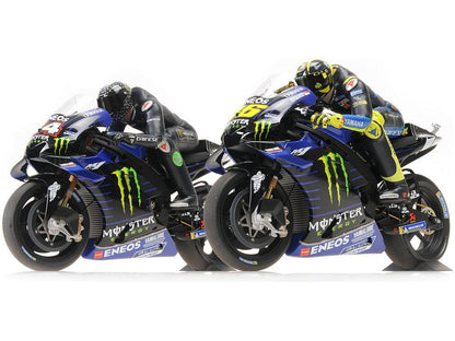 Yamaha YZR-M1 Valencia Test 2019 Hamilton/Rossi - Set 2 Bikes 1:12 Scale Minichamps Diecast Model-Minichamps-Diecast Model Centre