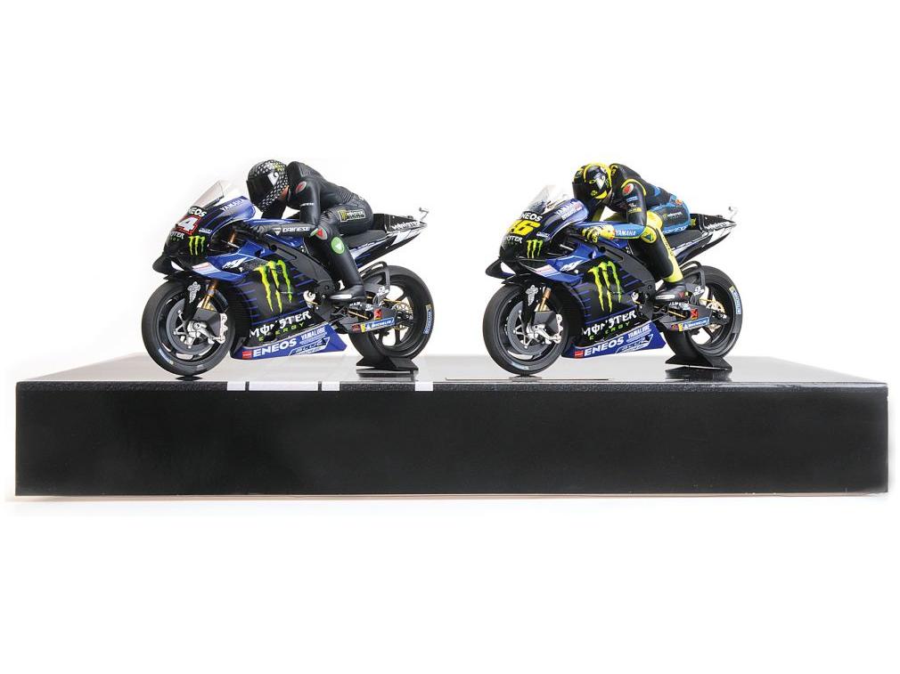 Yamaha YZR-M1 Valencia Test 2019 Hamilton/Rossi - Set 2 Bikes 1:12 Scale Minichamps Diecast Model-Minichamps-Diecast Model Centre