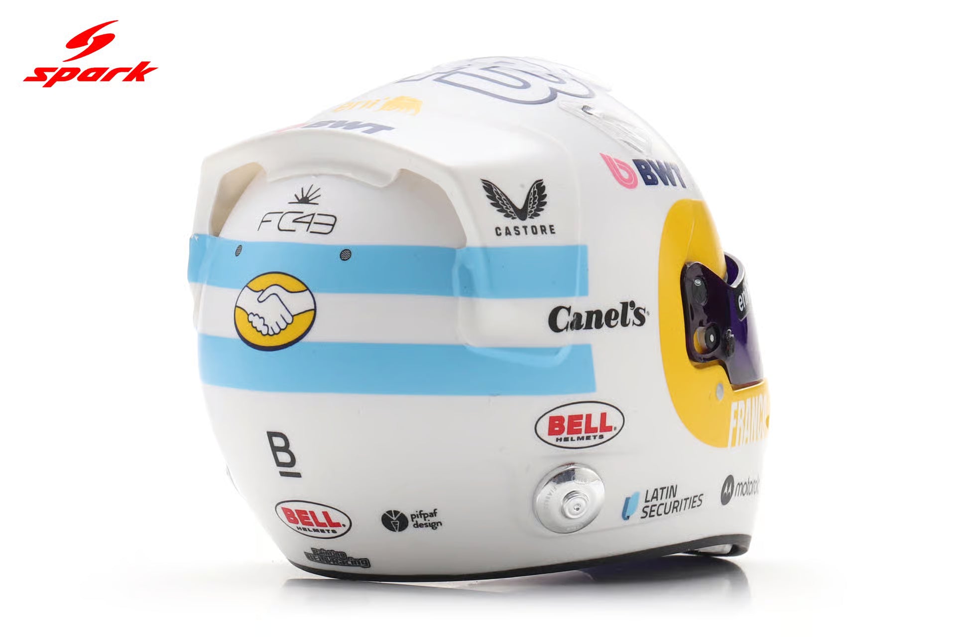 Franco Colapinto F1 US GP 2025 Helmet 1:5 Scale Resin Replica – Spark
