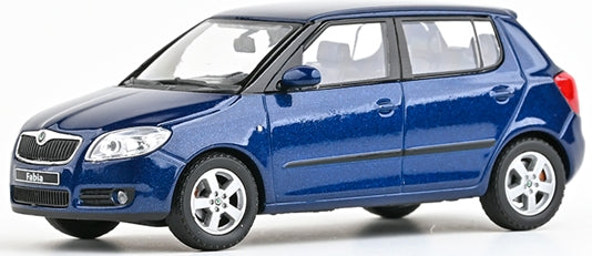 Skoda Fabia II 2006 Storm Blue Metallic 1:43 Scale Diecast Car – Abrex