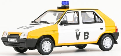 Skoda Favorit 136L 1988 Czechoslovak Communist Police 1:43 Scale Diecast Car – Abrex