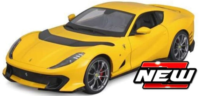 Ferrari 812 Competizione Yellow 1:18 Scale Diecast Car – Bburago