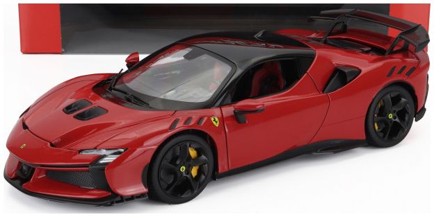 Ferrari SF90 XX Stradale 2024 Rosso Corsa Nero Red/Black Special Ltd Ed - Red Seats 1:18 Scale Bburago Diecast Model Car
