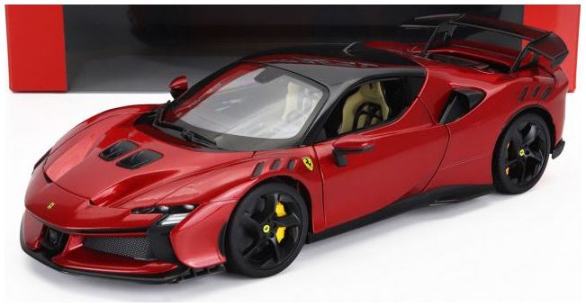 Ferrari SF90 XX Stradale Red Metallic Rosso Magma 1:18 Scale Bburago Diecast Model Car