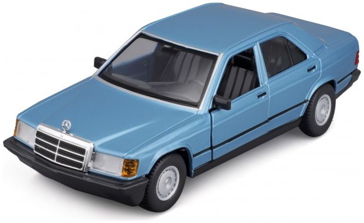 Mercedes-Benz 190E 1987 Blue 1:24 Scale Diecast Model Car – Bburago