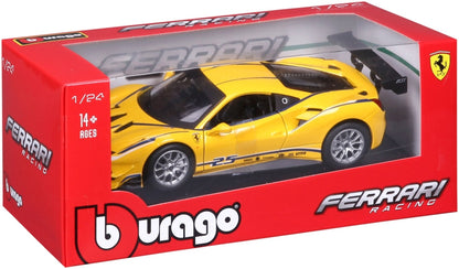 Ferrari 488 Challenge #25 Yellow 1:24 Scale Diecast Car – Bburago