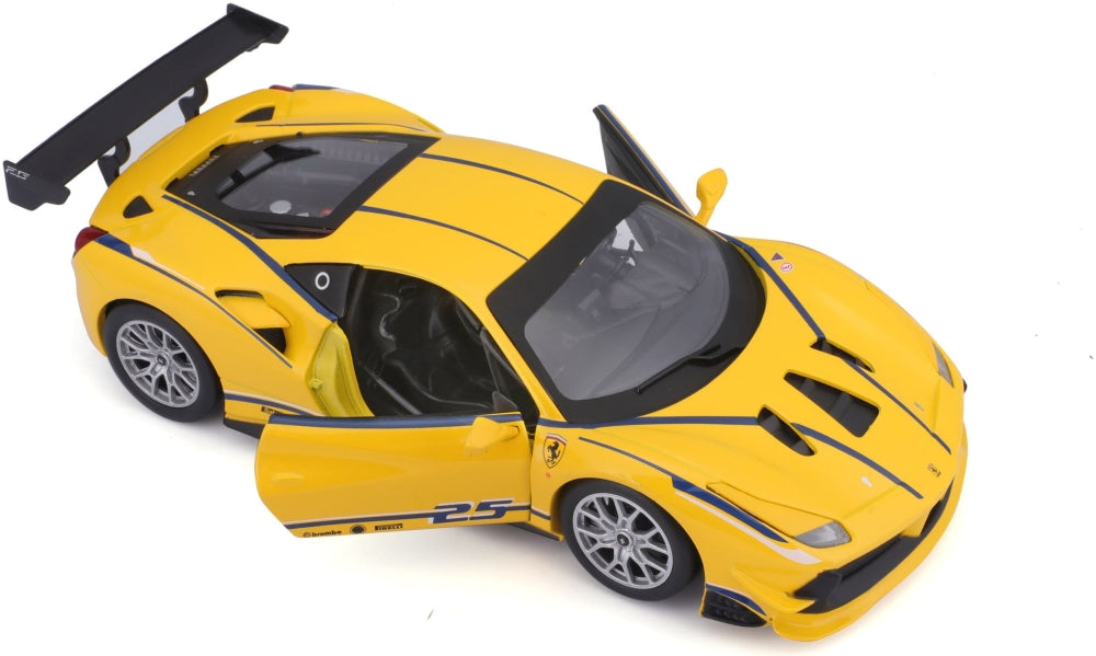Ferrari 488 Challenge #25 Yellow 1:24 Scale Diecast Car – Bburago