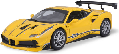 Ferrari 488 Challenge #25 Yellow 1:24 Scale Diecast Car – Bburago