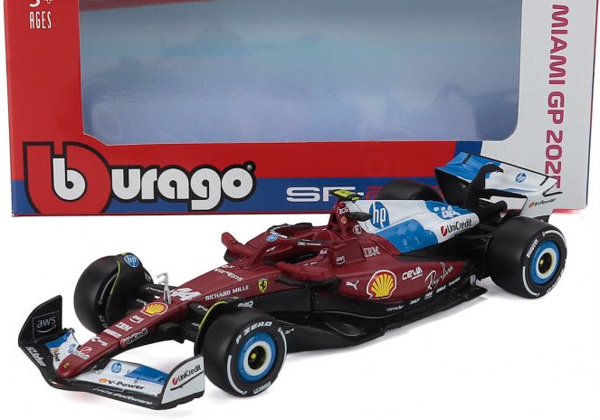 Ferrari F1 SF-25 Team Scuderia Ferrari #44 Miami GP 2025 Lewis Hamilton 1:43 Scale Bburago Diecast Model Car