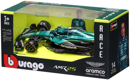 Aston Martin AMR 25 #14 F1 2025 Fernando Alonso 1:43 Scale Diecast Model Car – Bburago
