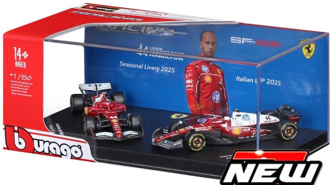 Ferrari SF-25 2 Pack Premium #16 F1 2025 Charles Leclerc 1:64 Scale Diecast Cars – Bburago