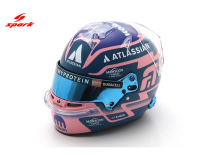 Casque Alexander Albon 2025 Williams Racing Réplique Spark à l'échelle 1/5