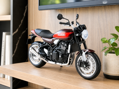Maquette de moto Kawasaki Z900RS 2019 Candytone Brown/Candytone Orange à l'échelle 1:12