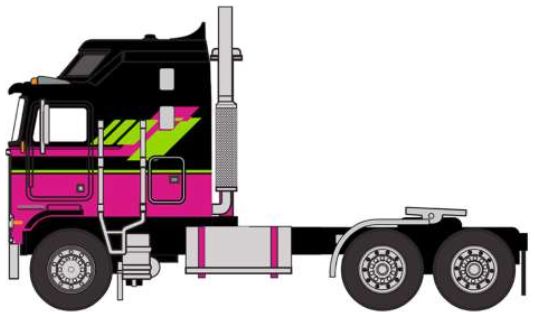 Kenworth K100 Aerodyne Black/Pink 1976 1:64 Scale Diecast Truck – IXO