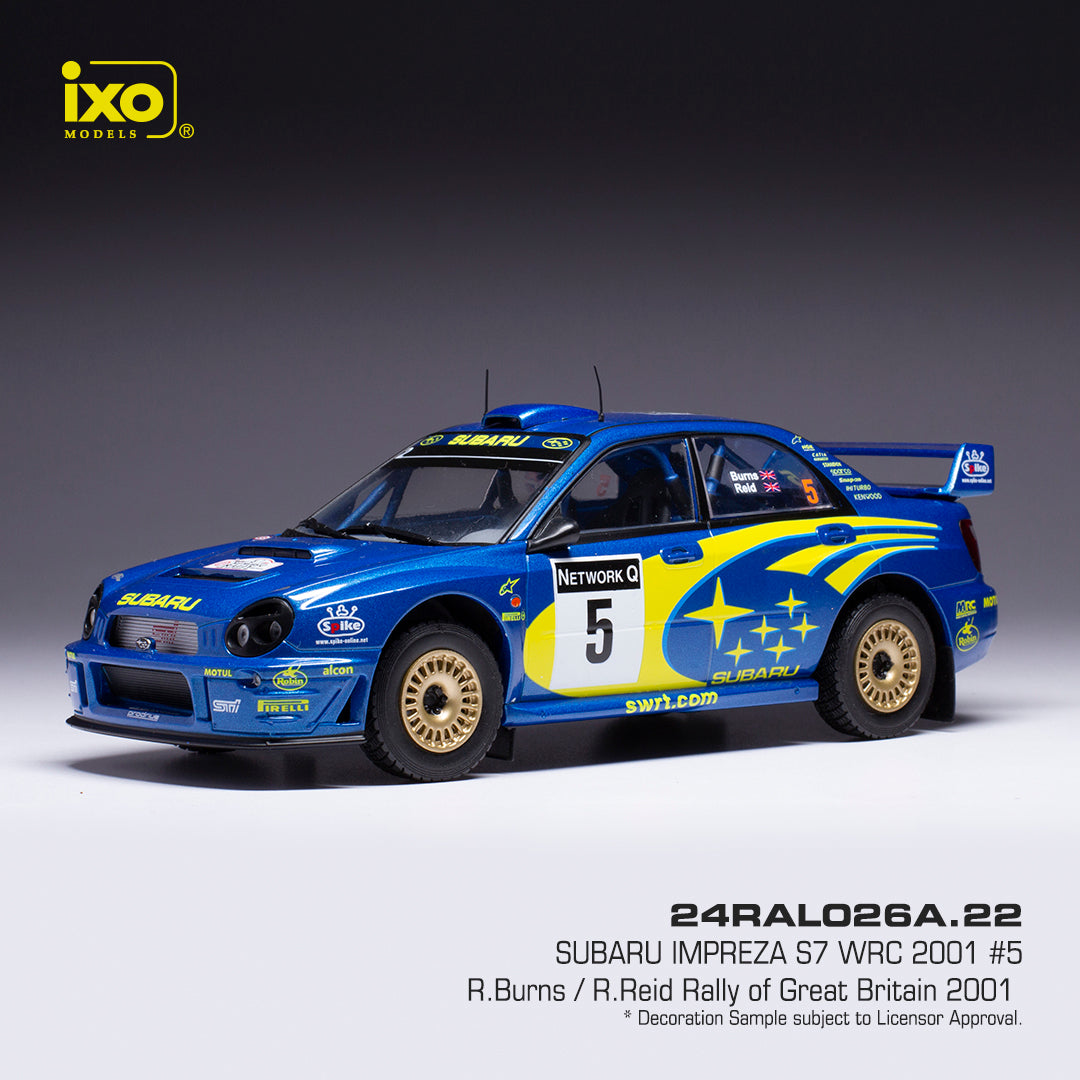 Subaru Impreza S7 #5 WRC Rally of Great Britain 2001 R.Burns/R.Reid 1:24 Scale Diecast Model Car – IXO