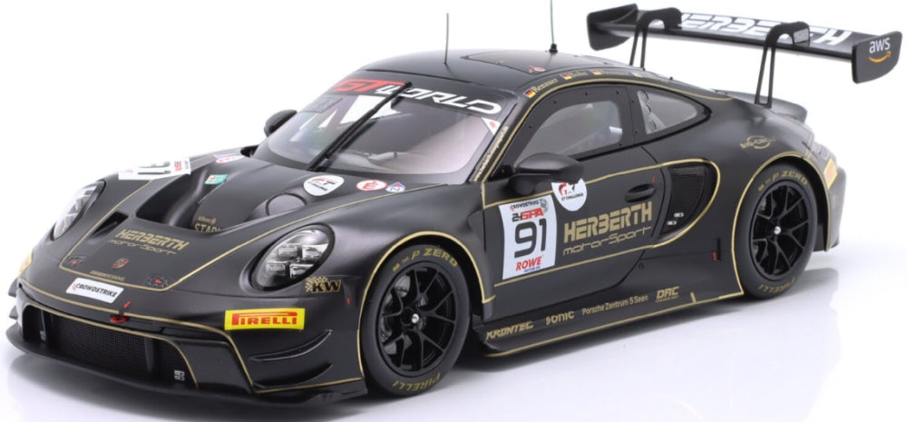 Porsche 911 GT3 R (992) Herberth Motorsport #91 24h Spa 2025 Bohn/Jefferies/Renauer 1:18 Scale Diecast Car – IXO